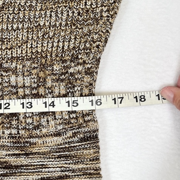 MAGGY L Scoop Neck Cuffed Sleeve A-Line Marled Sweater Dress Neutral Fall Size L - Picture 12 of 13